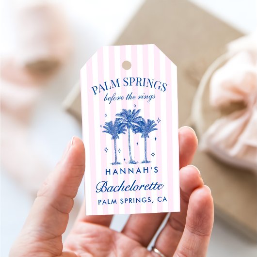 Palm Springs voor de ringen Blue Bachelorette Cadeaulabel