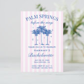 Palm Springs voor de ringen Blue Bachelorette Kaart (Staand voorkant)