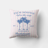 Palm Springs voor de ringen Blue Bachelorette Kussen (Achterkant)