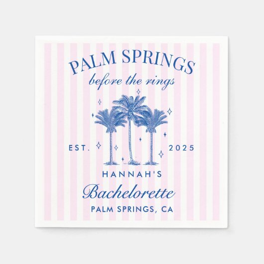 Palm Springs voor de ringen Blue Bachelorette Servet (Voorkant)