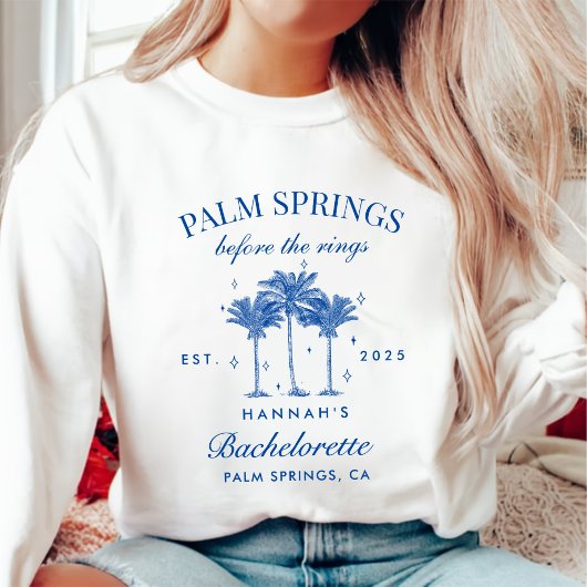 Palm Springs voor de ringen Blue Bachelorette Trui