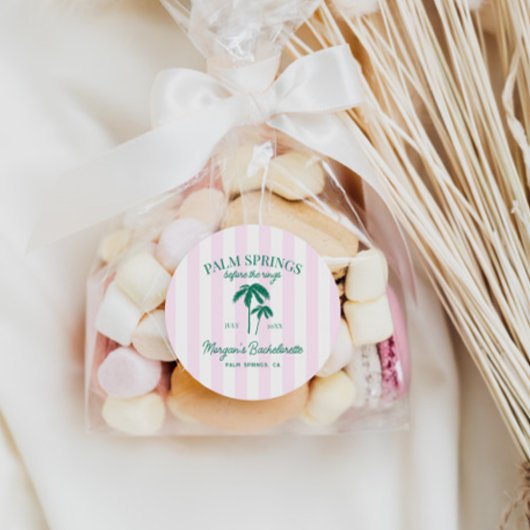 Palm Springs vrijgezellenfeest Ronde Sticker