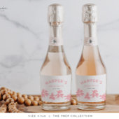 Palm Springs vrijgezellenfeest Tropische Roze Sparkling Wijnetiket