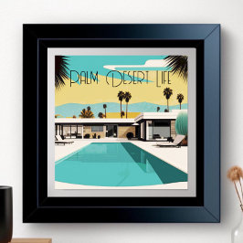  Palm Springs Waterverf zwembad Poster