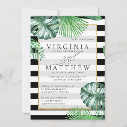 Palm Springs Wedding Invitation Kaart (Voorkant)