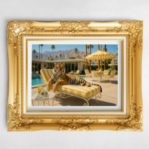 Palm Springs zwembad Tijger Perfect Poster