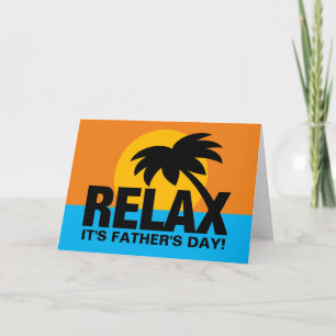 Palm sunset Fathers day card voor vader of stiefva Kaart