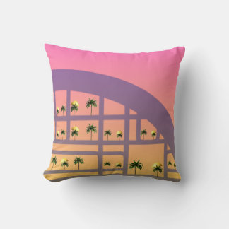 Palm Sunset Pattern Throw Pillow 16" x 16" Kussen