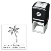 Palm Tree Address Self Inking Stamp Zelfinktende Stempel (In situ)