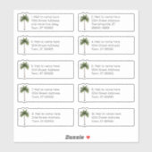 Palm Tree Adresse individuelle Étiquette de messag (Feuille)