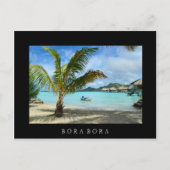 Palm tree and overwater resort carte postale noire (Devant)