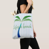 Palm Tree and Stripes Beach Sac fourre-tout (De près)