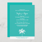 Palm Tree Aqua Couples Wedding shower Invitation (Devant / Derrière)