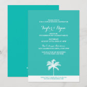 Palm Tree Aqua Couples Wedding Shower Kaart (Voorkant / Achterkant)