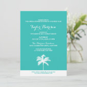 Palm Tree Aqua Invitation de la douche nuptiale (Debout devant)