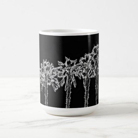 Palm Tree Art Black and White Cup Mug (Centre)