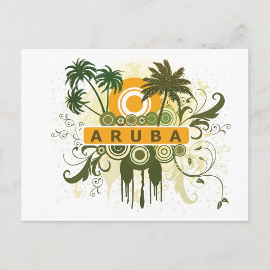 Palm Tree Aruba Briefkaart (Voorkant)
