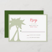 Palm Tree Beach Bestemming Bruiloft RSVP (Voorkant / Achterkant)