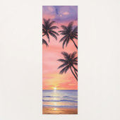 Palm Tree Beach bij zonsondergang Waterverf schild Yogamat (Voorkant)