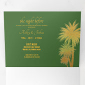 Palm Tree Beach bruiloft drievoudig Drieluik Uitnodiging (Binnenzijde eerst)