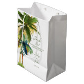 Palm Tree Beach bruiloft Medium Gift Bag Medium Cadeauzakje (Voorkant Gekanteld)