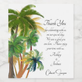 Palm Tree Beach bruiloften Wijn Etiket (Enkel label)