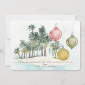 Palm Tree Beach Chaises Carte photo de vacances Tr (Dos)