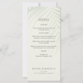 Palm Tree Beach Coastal Mariage Menu (Devant)