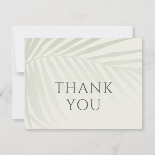 Palm Tree Beach Coastal Wedding Dank u kaart (Voorkant)