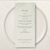 Palm Tree Beach Coastal Wedding Menu