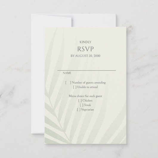 Palm Tree Beach Côte Destination Mariage RSVP (Devant)