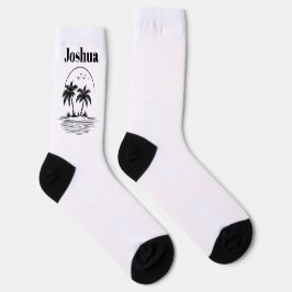 Palm Tree Beach Crew Socks Sokken