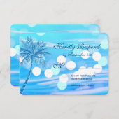 Palm Tree Beach Destination Mariage Carte RSVP (Devant / Derrière)