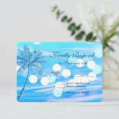 Palm Tree Beach Destination Mariage Carte RSVP (Debout devant)