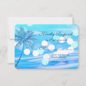 Palm Tree Beach Destination Mariage Carte RSVP (Devant)