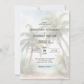 Palm Tree Beach Destination Mariage Invitation (Devant)