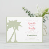 Palm Tree Beach Destination Mariage Invitation (Debout devant)