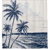 Palm Tree Beach Douche Gordijn Badkamer Decor (Voorkant)