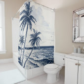 Palm Tree Beach Douche rideau Salle de bain Décor (En situation)