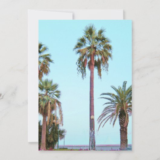 Palm Tree Beach Engagement Cérémonie Invitation (Dos)