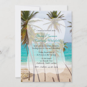 Palm Tree Beach Engagement Cérémonie Invitation