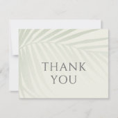 Palm Tree Beach Mariage Carte de remerciements côt (Devant)