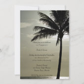 Palm Tree Beach Mariage Invitation de la fête (Devant)