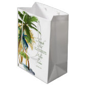 Palm Tree Beach Mariage moyen sac cadeau (Dos Angle)