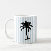 Palm Tree Beach Nautical Stripe Koffiemok (Links)