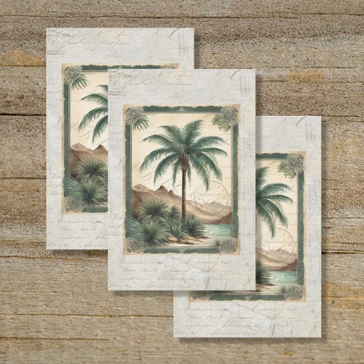  Palm Tree Beach Ocean Ephemera Decoupage Tissuepapier