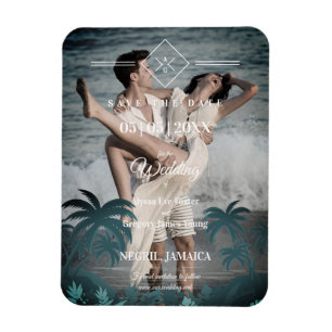 Palm Tree Beach Personalized Photo Verloving Magneet