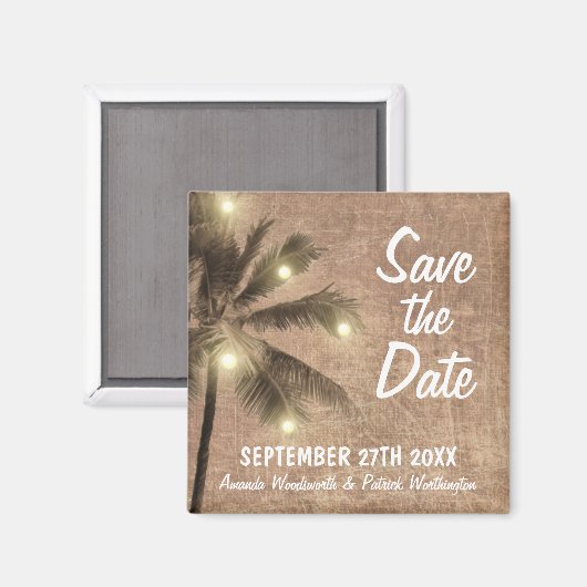  Palm Tree Beach Save the Date Magnets Magneet (Voorkant / Achterkant)