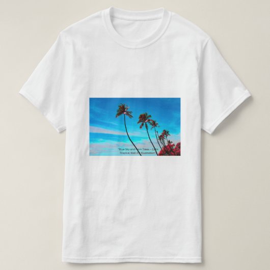 Palm Tree Beach Seashore - Tropical Paradise T-shirt (Design voorkant)