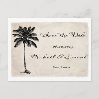 Palm Tree Beach Sla de datum Briefkaart